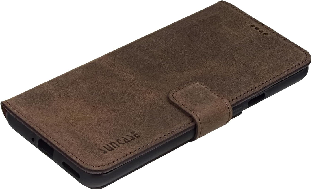 Suncase Book-Style Hülle kompatibel mit Xiaomi Redmi Note 12 Pro 5G Leder Tasche (Slim-Fit) Lederhül