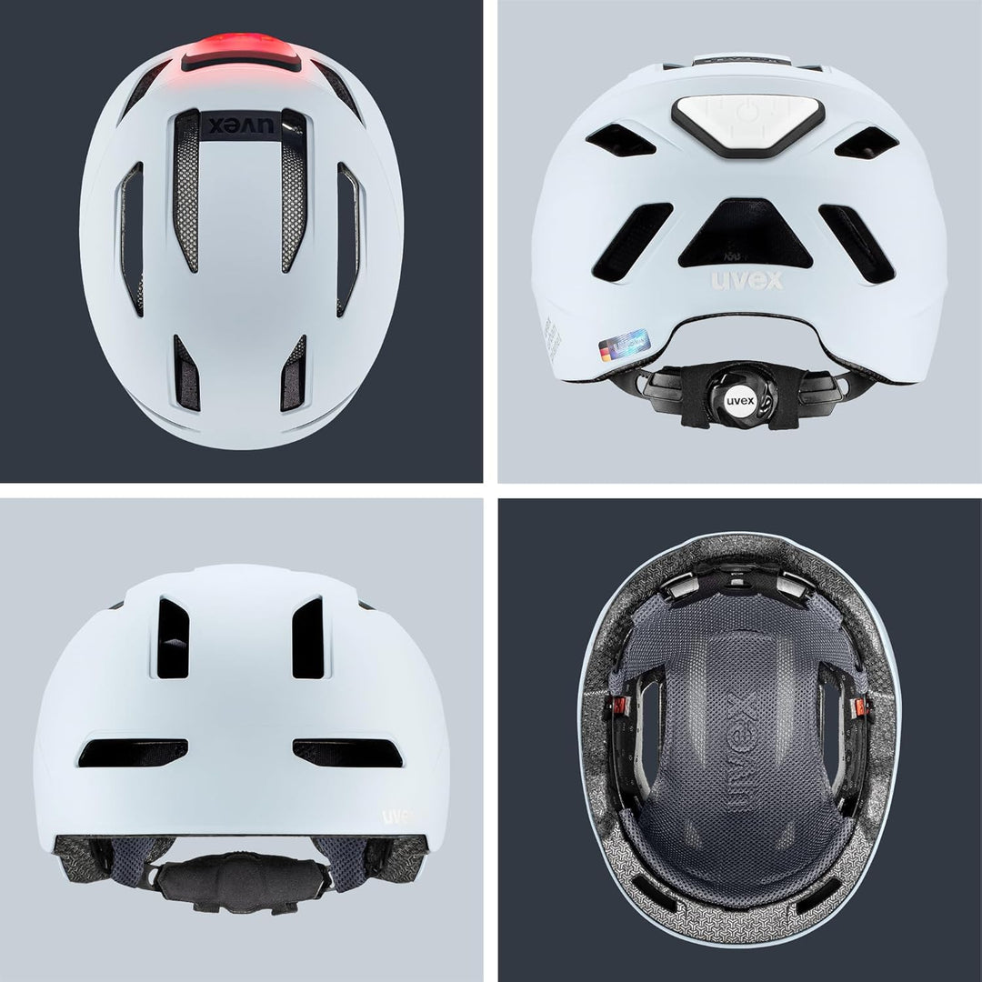 uvex urban planet LED - nachhaltiger Fahrradhelm für Damen und Herren cloud matt 58-61 cm, cloud mat