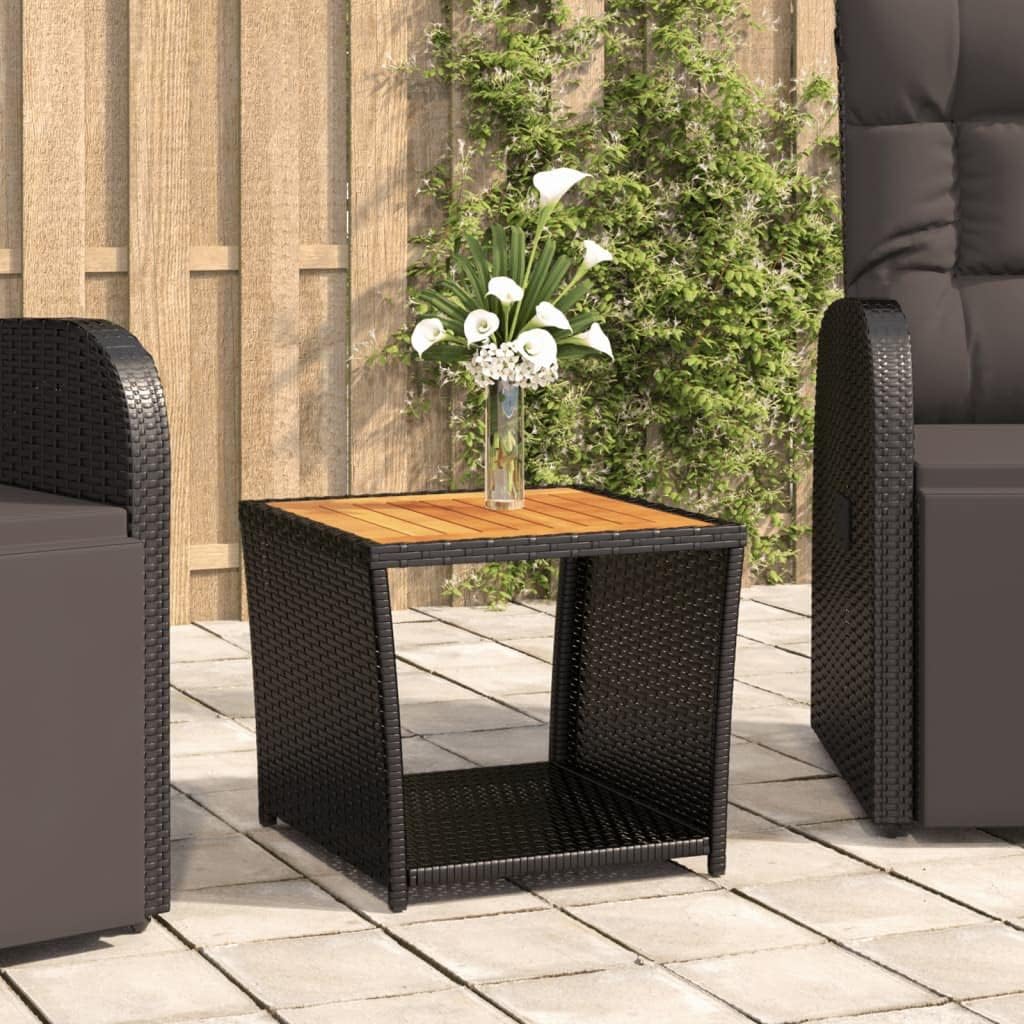 FIRBNUS 45x45x40 cm Garten Beistelltisch mit Holzplatte Couchtisch Balkontisch Terrassentisch Garten