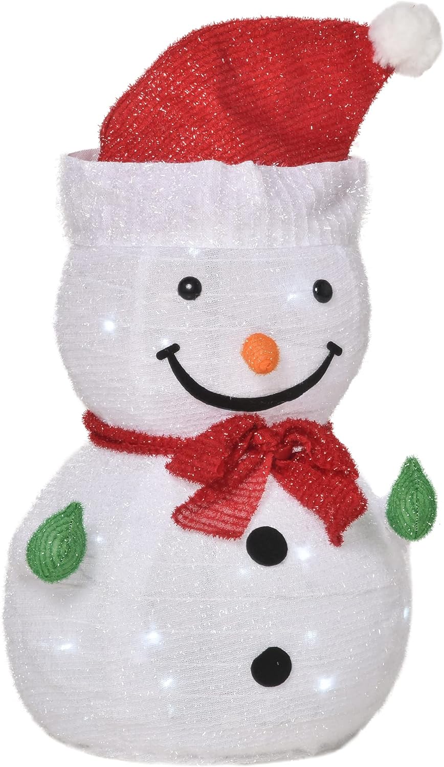Outsunny Weihnachten Schneemann Weihnachtsdekoration mit LED-Lichter Modell Weihnachten Garten Hof D