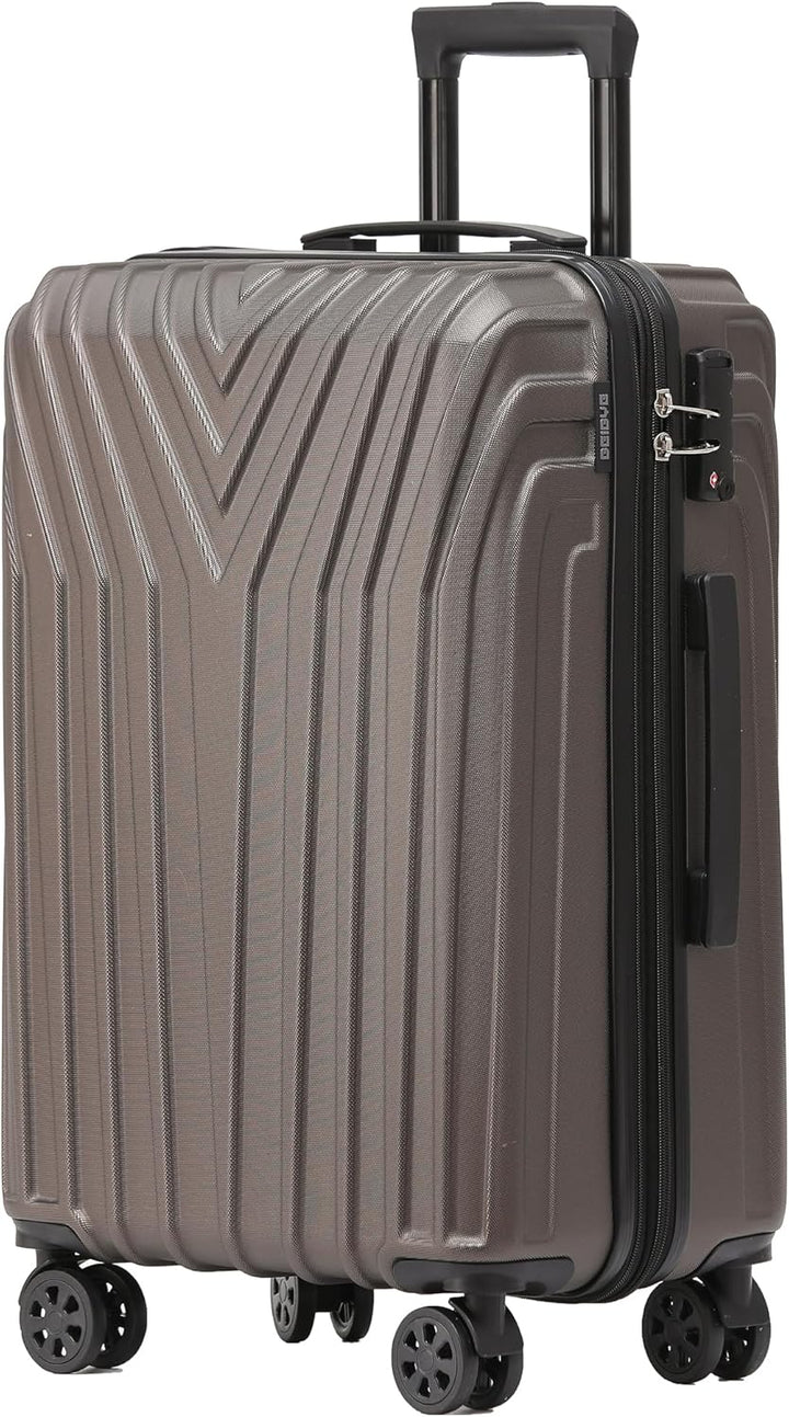 BEIBYE Kofferset Rollkoffer Koffer Hartschale,TSA Schloss, Zwillingsrollen, Erweiterung (Coffee, 76