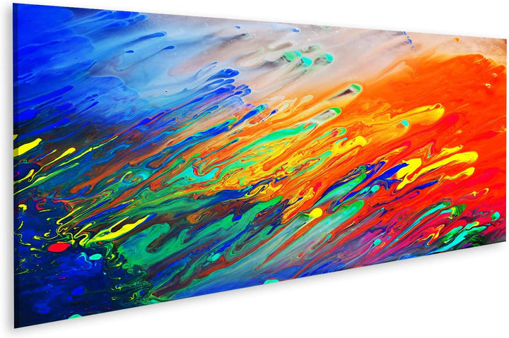 islandburner Bild auf Leinwand Bunt Abstrakt Acryl Farben Fliessen Hintergrund Bilder Wandbilder Pos