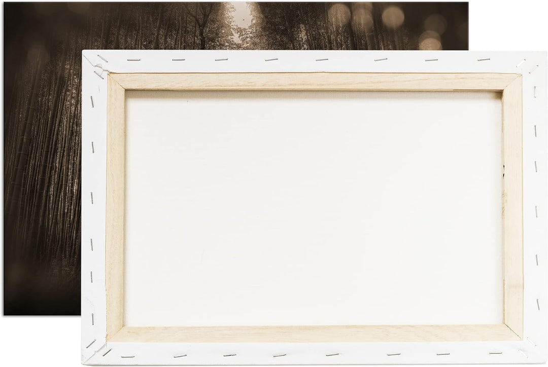 deyoli Wald voller Bambus Effekt: Sepia, Format: 100x70 als Leinwandbild, Motiv fertig gerahmt auf E