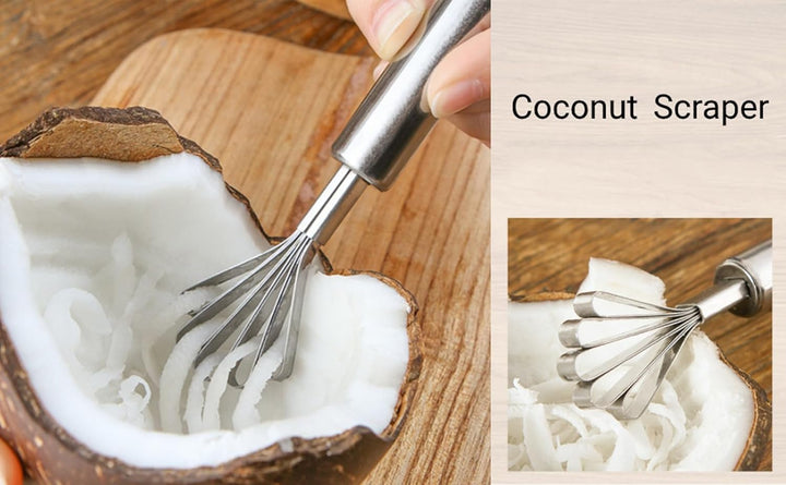 HZIYOU Kokosnussöffner-Werkzeug-Set, Edelstahl-Kokosnussöffner-Kit in Lebensmittelqualität, Schalenö