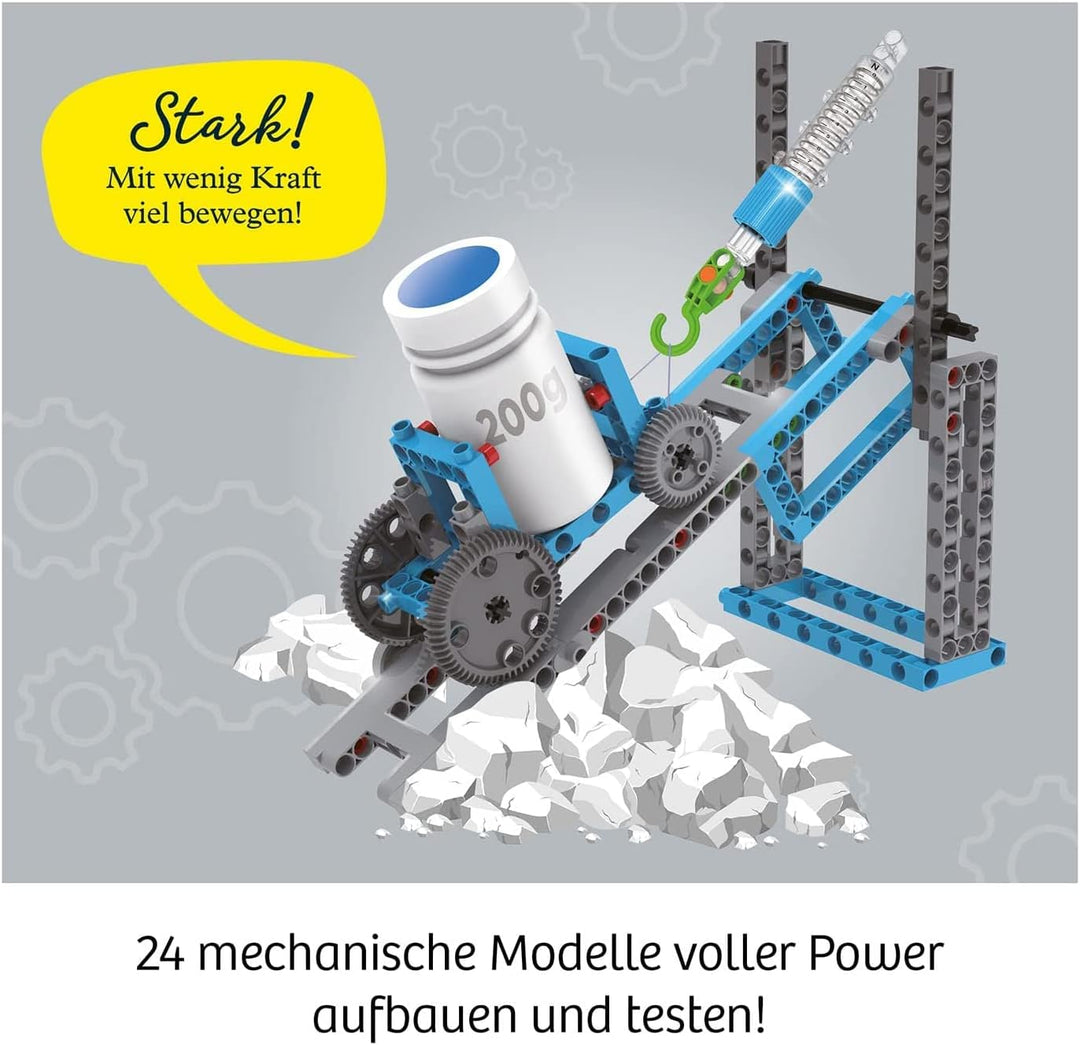 KOSMOS 620868 Simple Machines, Mechanik-Bausatz für 24 Modelle wie Flaschenzug und Kran, inklusive F