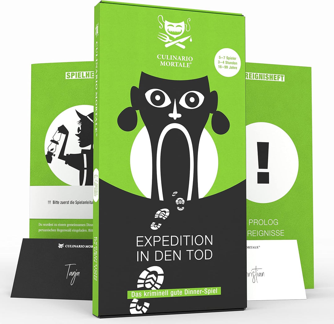 CULINARIO MORTALE® – Expedition in den Tod - Krimidinner für Zuhause für 5 bis 7 Personen - unterhal