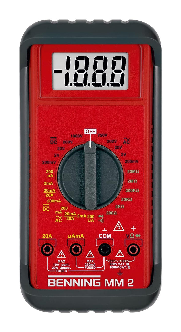 Benning MM 2 Digital-Multimeter (mit digitaler Anzeige, Max. Spannungsmessbereich DC 1000 V, inkl. G