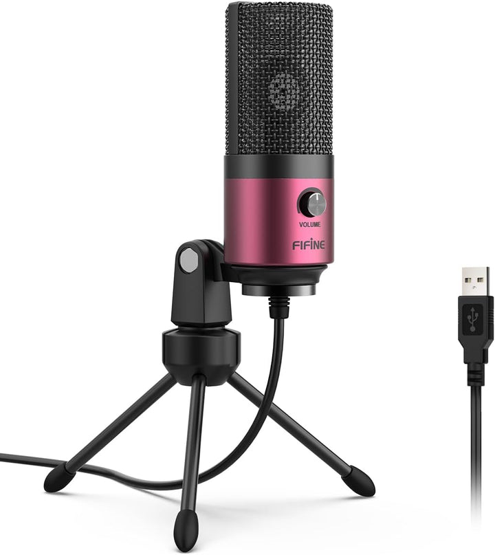 FIFINE Mikrofon PC USB, Microphone für MAC PS4 PS5, Streaming Mikrofon mit Ständer, Studioqualität A