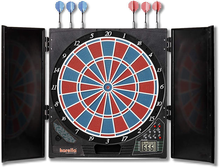 Dartautomat Karella CB-25, Tunierausführung, elektronische Dartscheibe mit 29 Spielen und 90 Variant