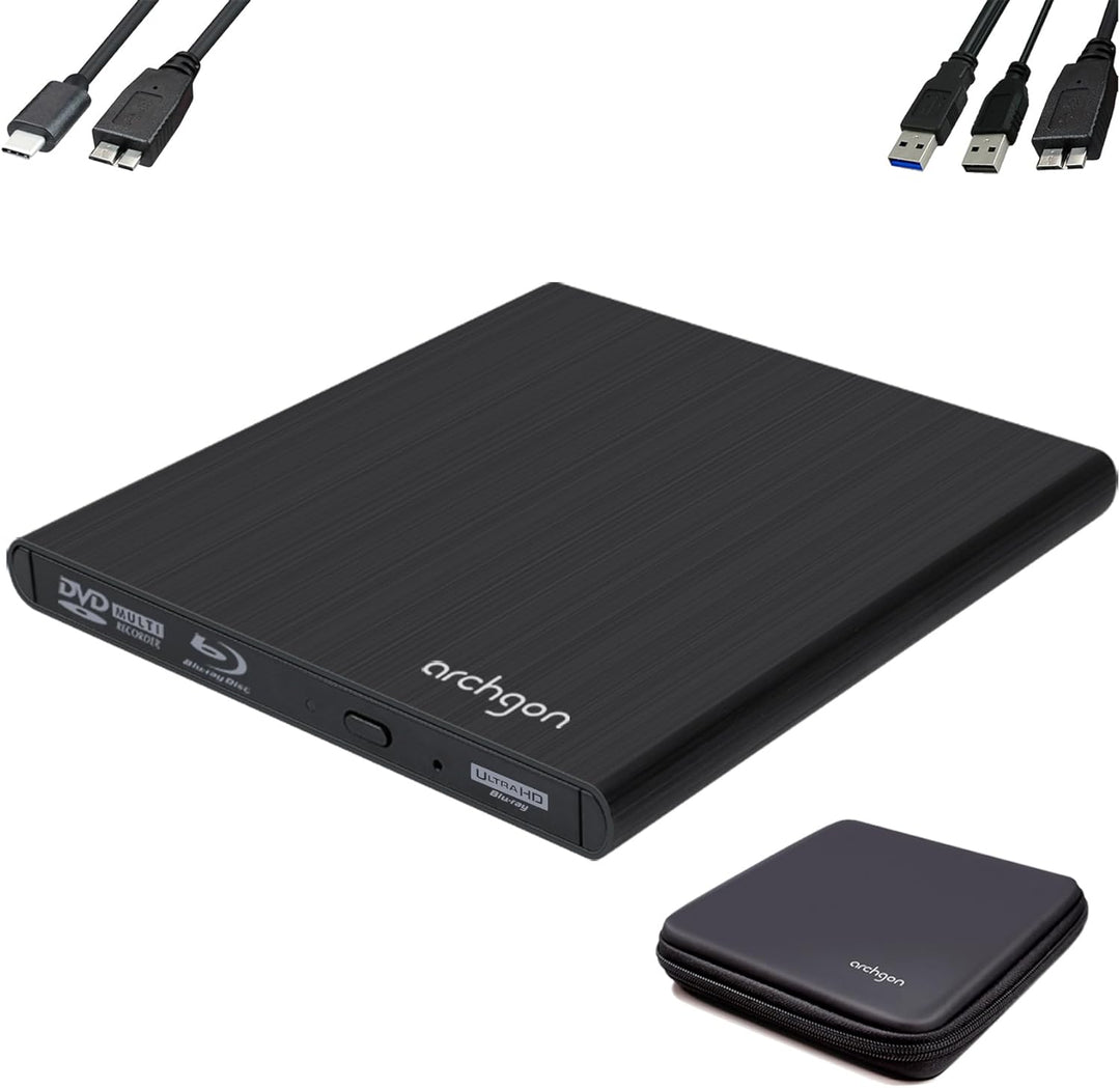 Archgon, Style UHD Externer 4K-Ultra HD BD DVD Player, Blu-ray BDXL Brenner extern für PC, Mac Lapto