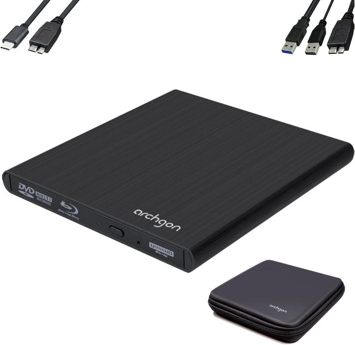 Archgon, Style UHD Externer 4K-Ultra HD BD DVD Player, Blu-ray BDXL Brenner extern für PC, Mac Lapto