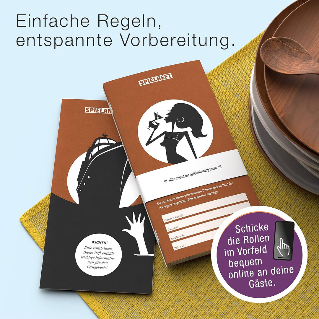 Culinario Mortale® Krimidinner für zuhause 5 bis 7 Personen - Mord über Bord - unterhaltsames Krimi