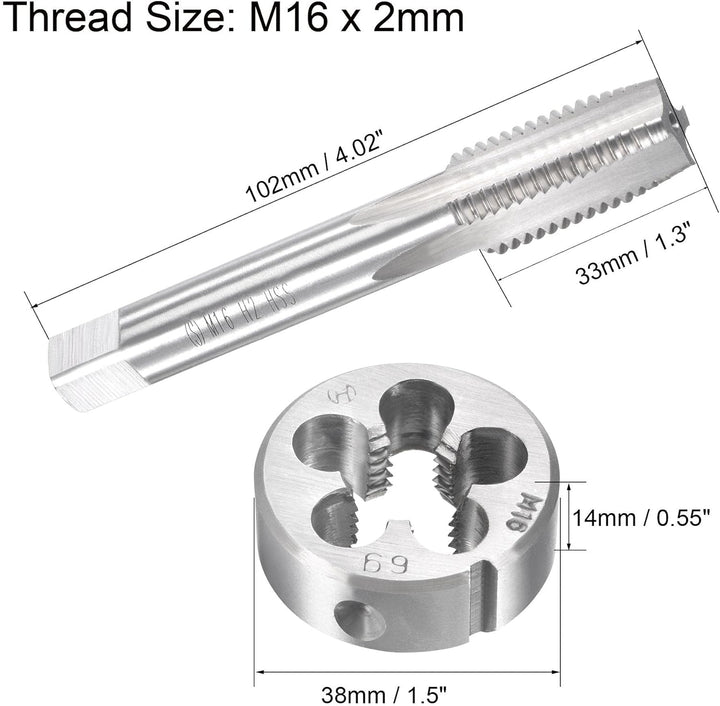 sourcing map Gewindebohrer M16 x 2mm Gewindebohrer mit Legierungswerkzeug, M16 x 2mm