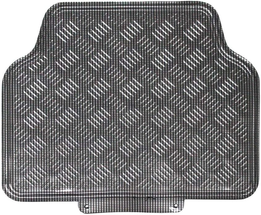JVL 01-694 Titan Automatten-Set Metallisch mit Gummirückseite, Carbon, 4-teilig, Carbon