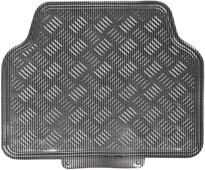 JVL 01-694 Titan Automatten-Set Metallisch mit Gummirückseite, Carbon, 4-teilig, Carbon