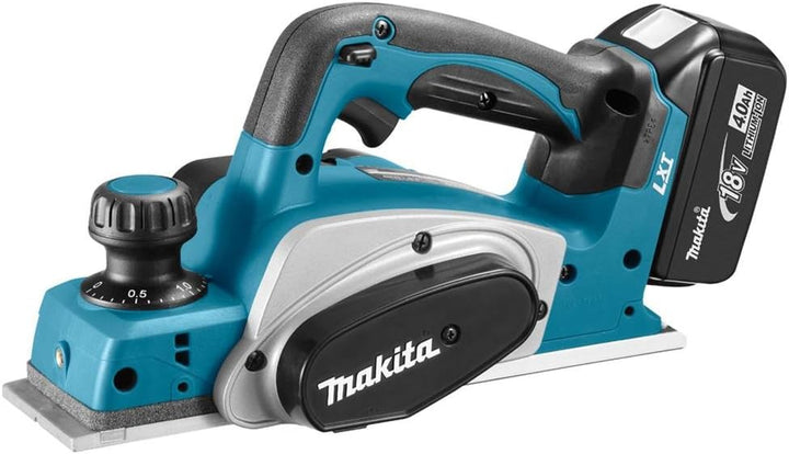 Makita Akku-Hobel 82mm 18 V im Makpac mit 2 Akkus 4,0 Ah + Ladegerät, im MAKPAC mit 2 Akkus 4,0 Ah +
