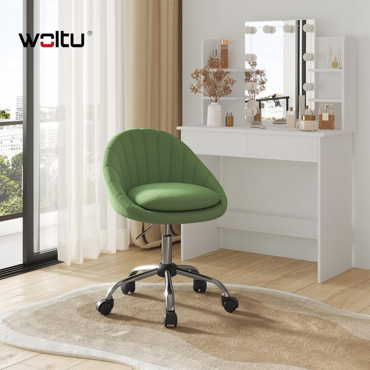 WOLTU Homeoffice Stuhl, Bürostuhl ergonomisch, Schminkstuhl drehbar, Drehstuhl mit Rollen, Schreibti