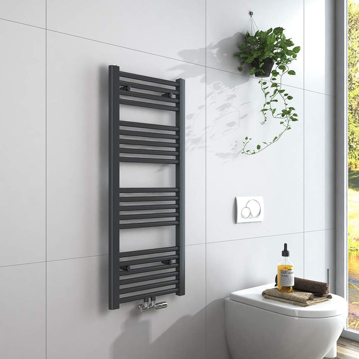 EMKE Handtuchtrockner Badheizkörper Heizkörper Gerade Anthrazit Bad-Heizkörper Mittelanschluss oder