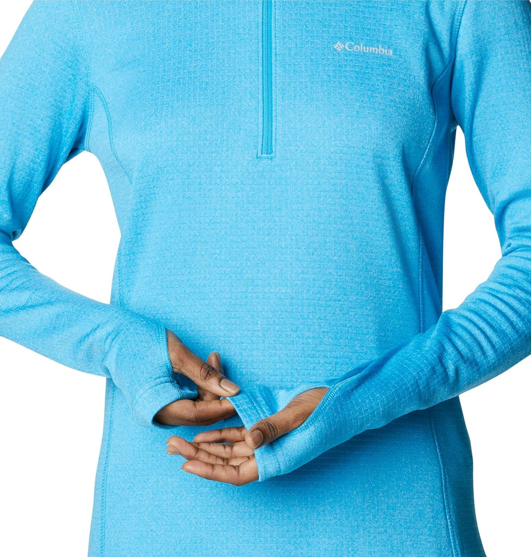 Columbia Damen Park View Half-Zip Grid Fleecejacke mit halbem Reissverschluss Blue Chill Heather XS,