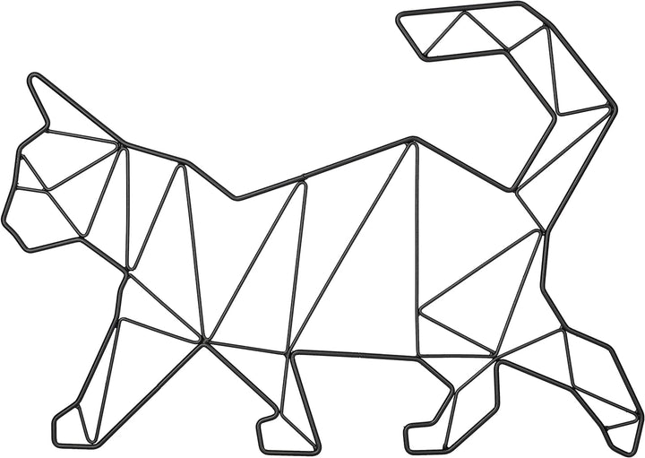 KOTARBAU® Metall-Wand-Deko Geometrische Wanddekoration Metall Katzen-Bild, Katzen-Bild