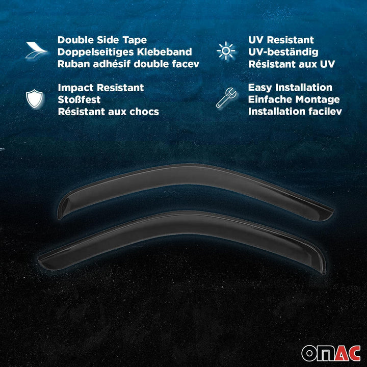 OMAC Regenabweiser Windabweiser kompatibel mit Skoda Octavia IV 2019-2023 Schwarz 4 TLG