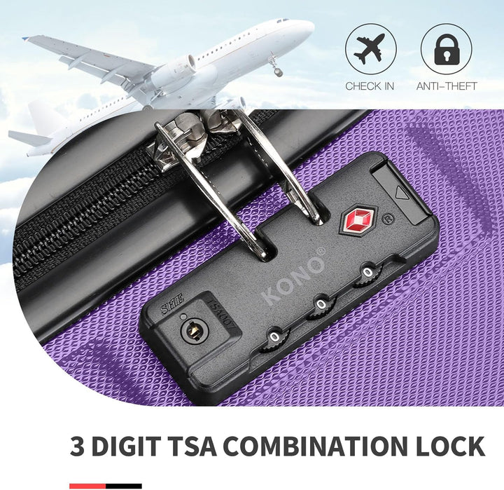 Kono Koffer Trolley Hartschale Handgepäck Zwillingsrollen Leichtgewicht ABS Kabinentrolley Reisekoff