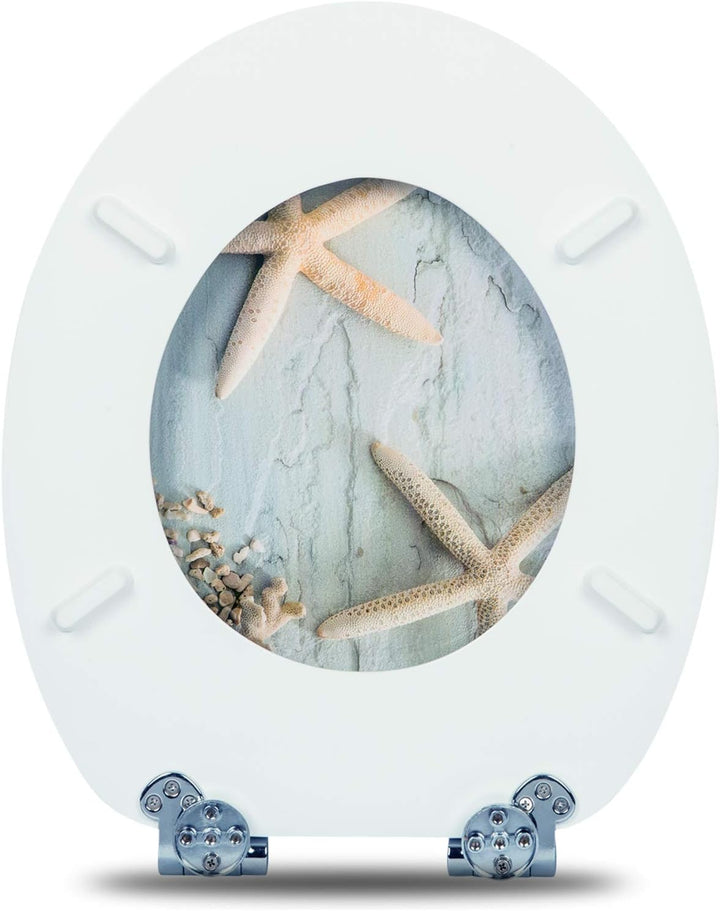 WOLTU #2 Premium WC-Sitz Toilettensitz mit Absenkautomatik, MDF Holzkern, Softclose Scharnier, Antib