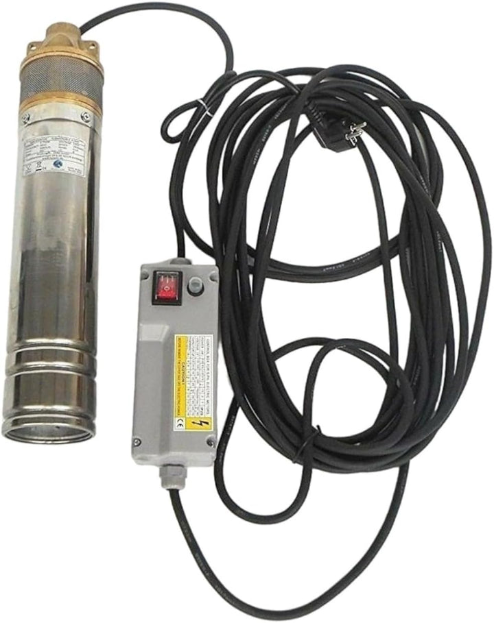 CHM GmbH Brunnenpumpe 3 Zoll Sandverträglich 0,75 kW 2500 L/h 5,8 Bar mit Anlaufkondensator Box + Rü