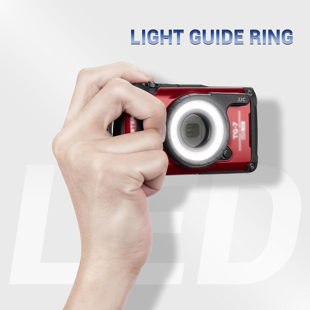 JJC Makro LED Lichtleitring für Olympus Tough TG-7 TG-6 TG-5 TG-4 TG-3 TG-2 TG-1 TG7 TG6 TG5 Kameras