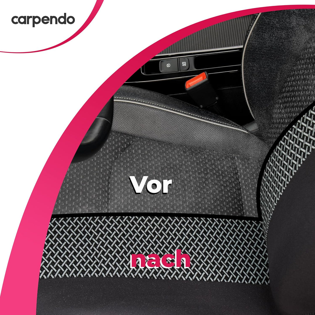 Carpendo® Sitzbezüge Auto Vordersitze in Premium Design (2er Set) Autositzbezüge Schonbezüge für Aut