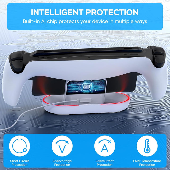 FYOUNG Ladestation für Playstation Portal Remote Player mit Lichteffekt, Ladeständer für PS Portal w