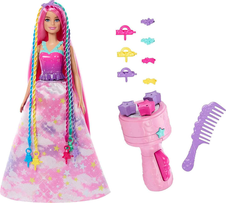 Barbie Dreamtopia, -Puppe mit blonden und regenbogenfarbenen , Regenbogen-Haarverlängerungen Styling