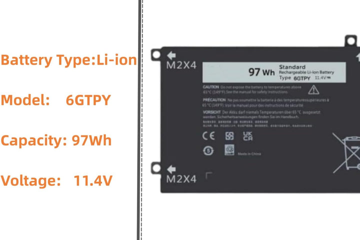 PUGASR 6GTPY Laptop Akku Kompatibel mit Dell XPS 15 9550 9560 9570 7590 Precision 5510 5520 5530 554
