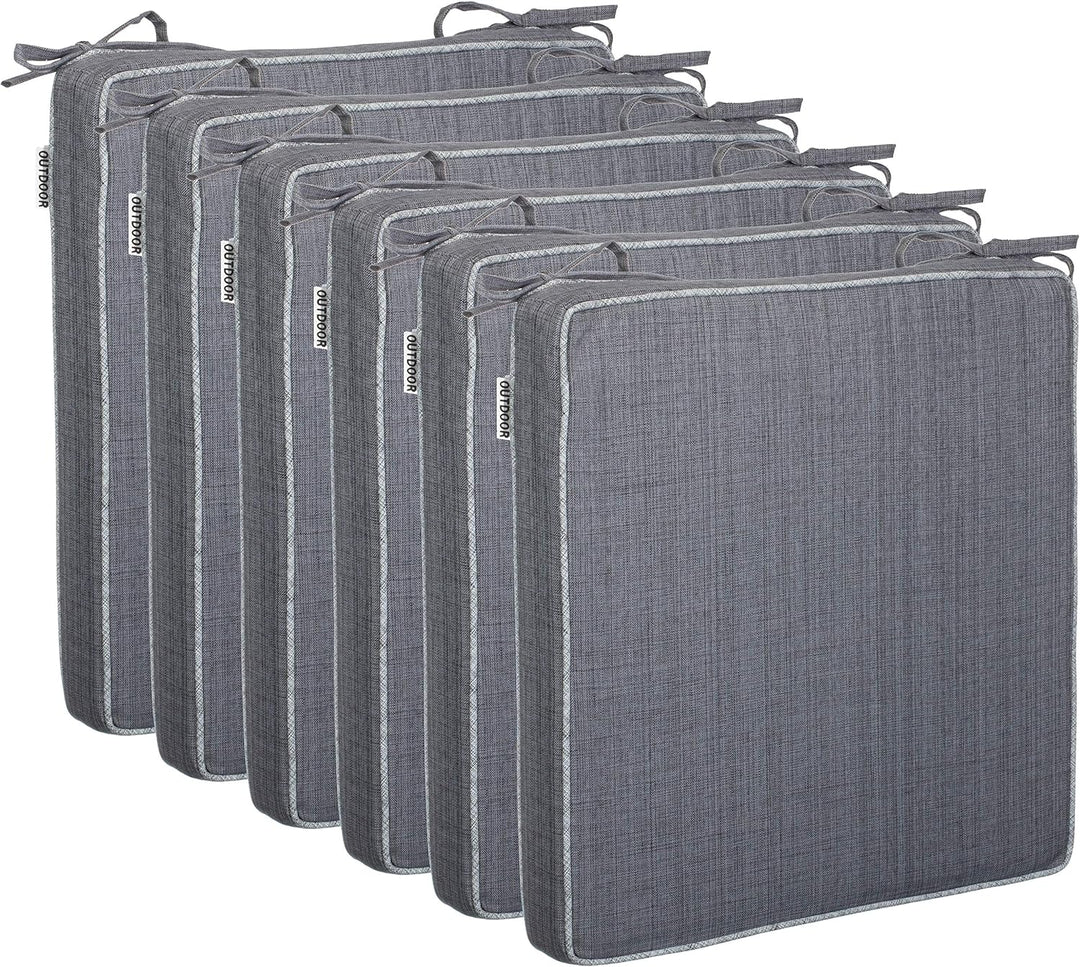 Brandsseller Outdoor Garten Sitzkissen Auflagen Kissen mit Paspel - Leinenoptik Uni - Schmutz- und W