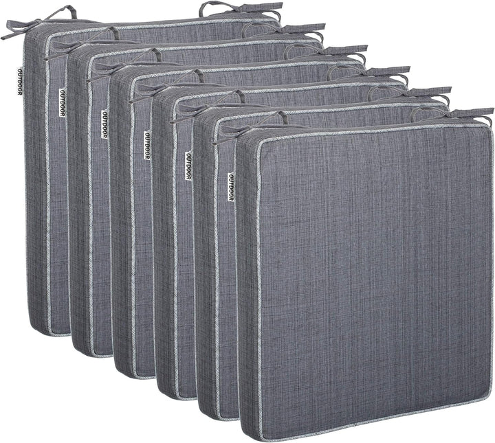 Brandsseller Outdoor Garten Sitzkissen Auflagen Kissen mit Paspel - Leinenoptik Uni - Schmutz- und W