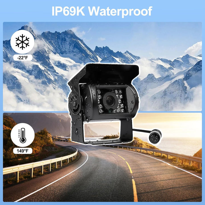 Camecho Dual Backup Kamera 4 Split Monitor hinten Kamera Auto 18 IR-Nachtsicht wasserdicht Aviation