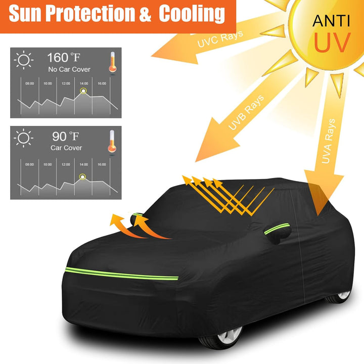 Autoabdeckung Passend für Dacia Duster 2010-2024, wasserdichte Vollgarage Autoplane mit Reissverschl