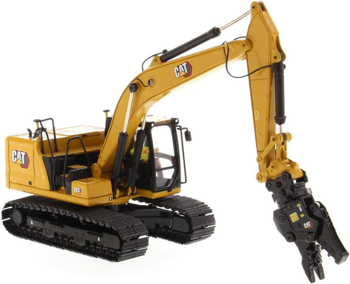Diecast Masters 85657 - Caterpillar Bagger mit 4 Werkzeugen 323 HEX, Massstab 1:50, ca. 9,5 x 3,4 x