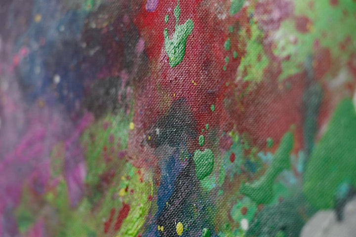 YS-Art Abstrakt Design Acryl Gemälde auf Leinwand bunter Wald handgemalt Wandbilder Wohnzimmer moder