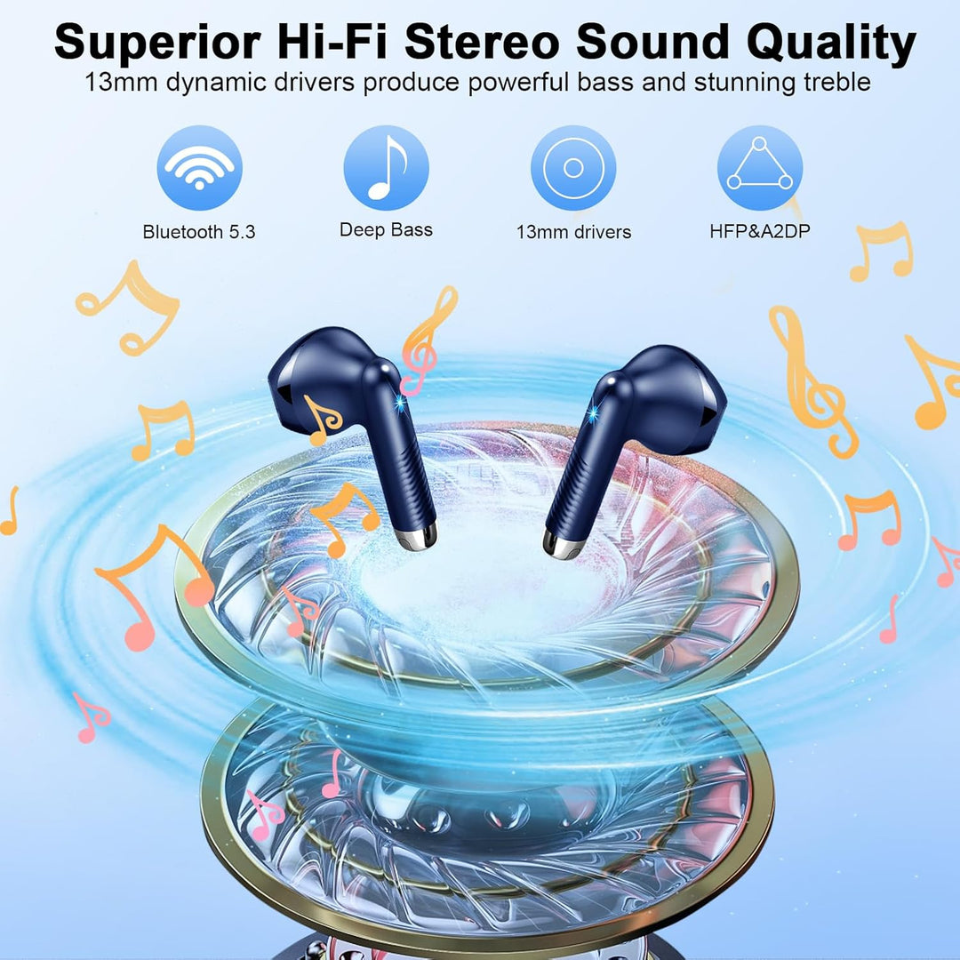 Drsaec Bluetooth Kopfhörer, In Ear Kopfhörer Kabellos Bluetooth 5.3 Kabellose Kopfhörer mit 4 Mic, 2