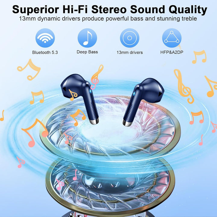 Drsaec Bluetooth Kopfhörer, In Ear Kopfhörer Kabellos Bluetooth 5.3 Kabellose Kopfhörer mit 4 Mic, 2