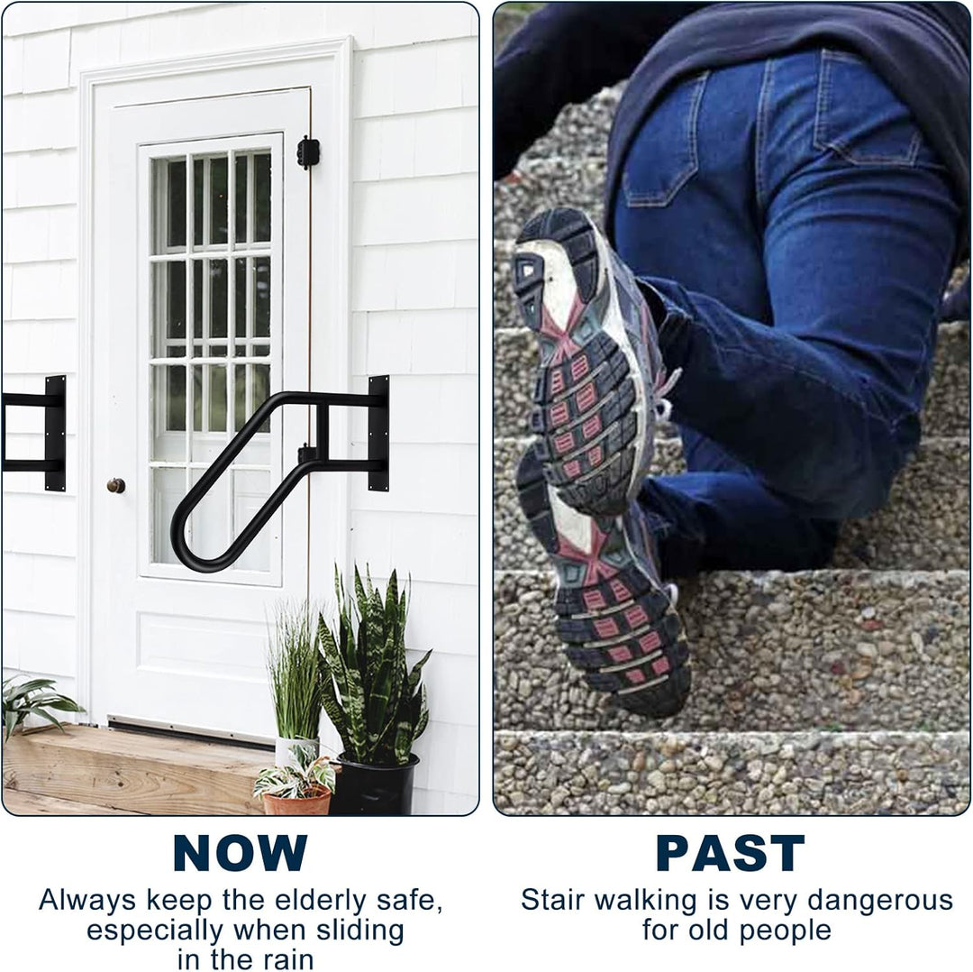 Treppe Handläufe, Edelstahl Treppengeländer Handlauf mit Beschlägen für 1-5 Stufen, Hochbelastbare H