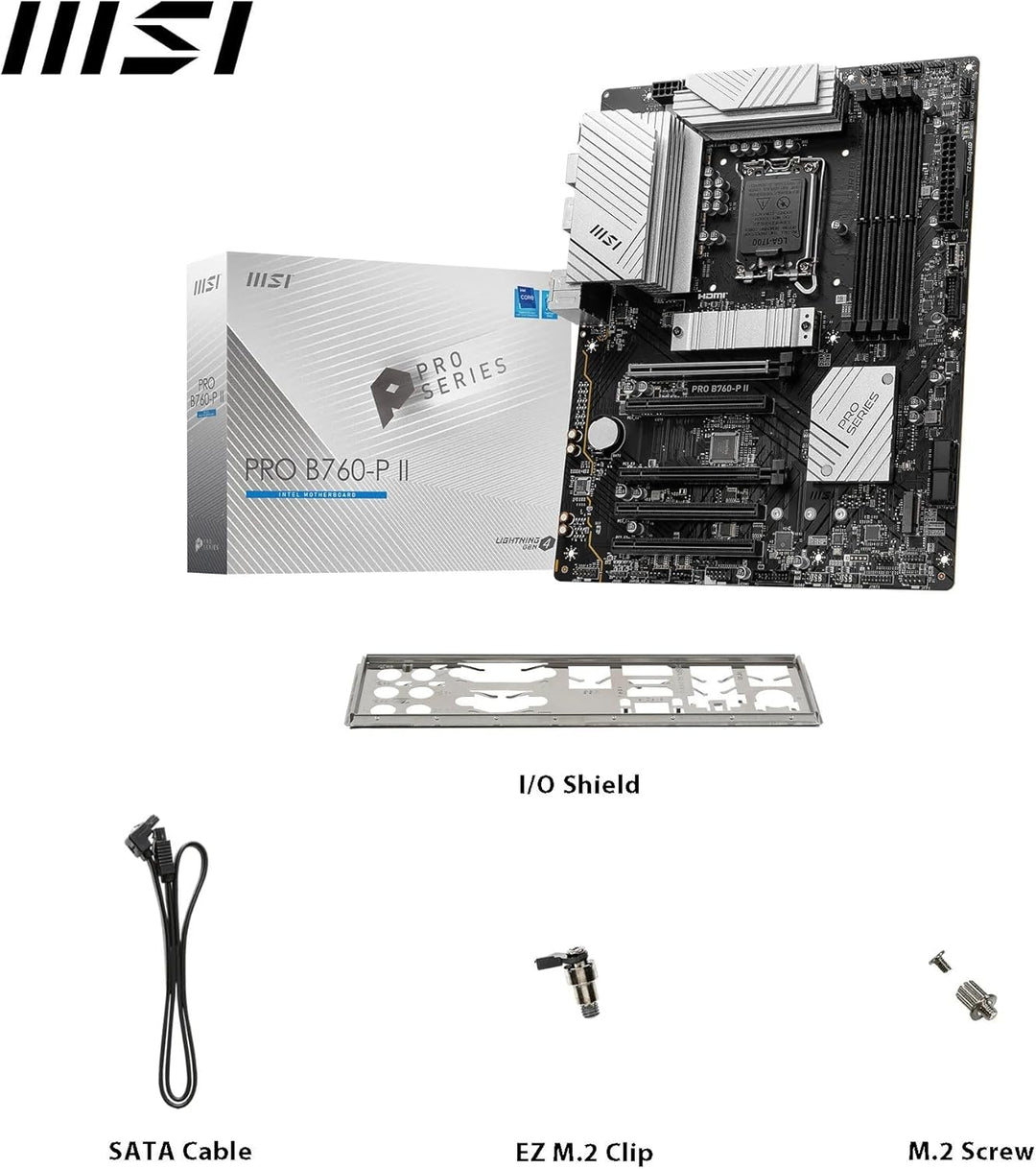 MSI PRO B760-P II Mainboard, ATX - Unterstützt Intel Core Prozessoren der 14., 13. und 12. Generatio