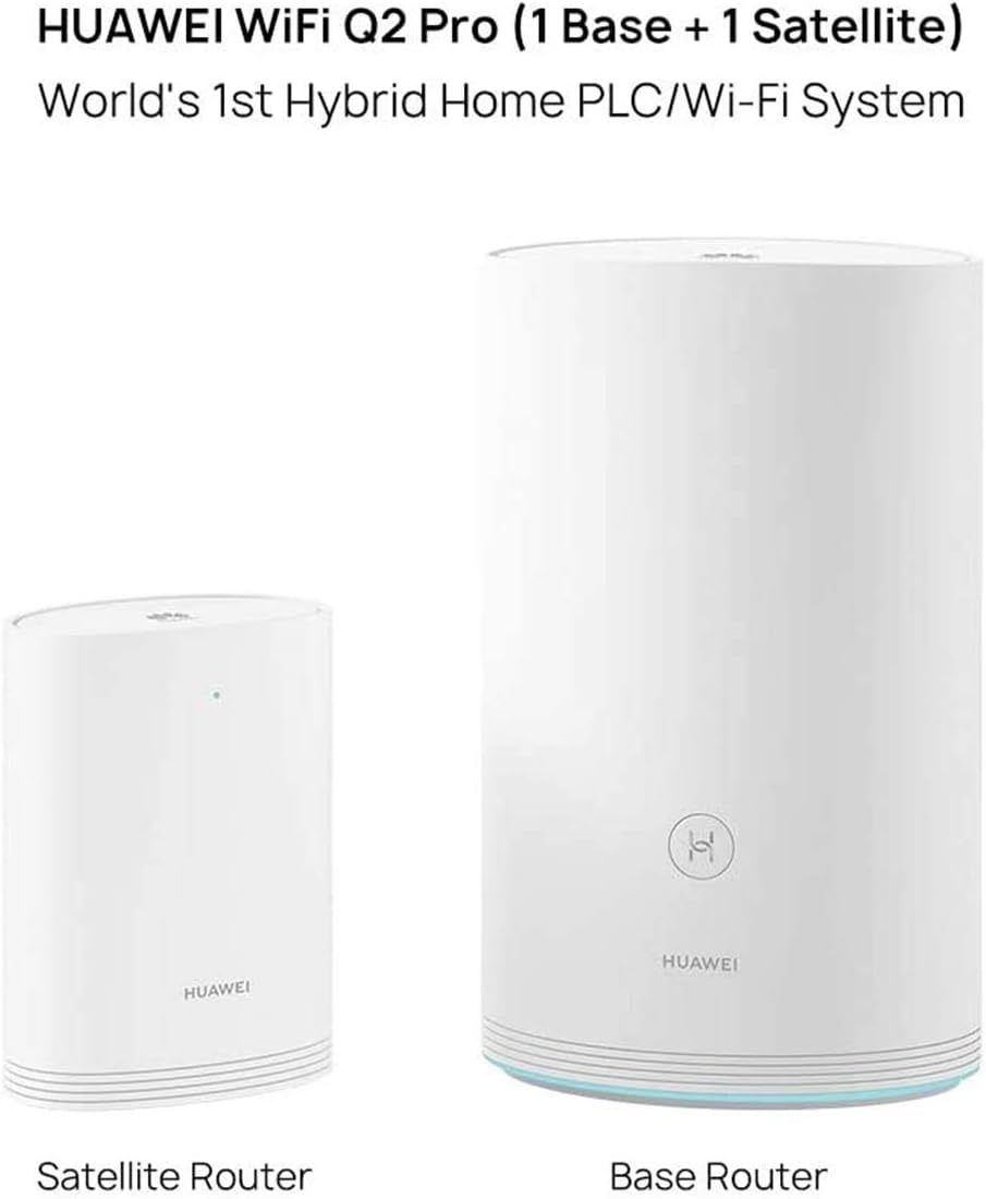 HUAWEI Wi-Fi Q2 Pro (1 Basis + 1 Satellit), Powerline WLAN Mesh Set (1200Mbits+1000Mbits, inkl. Plug