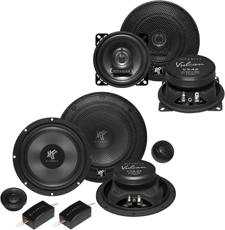MEDIADOX Front/Heck 16,5cm/10cm Auto Lautsprecher/Boxen/Speaker Komplett-Set von Hifonics kompatibel