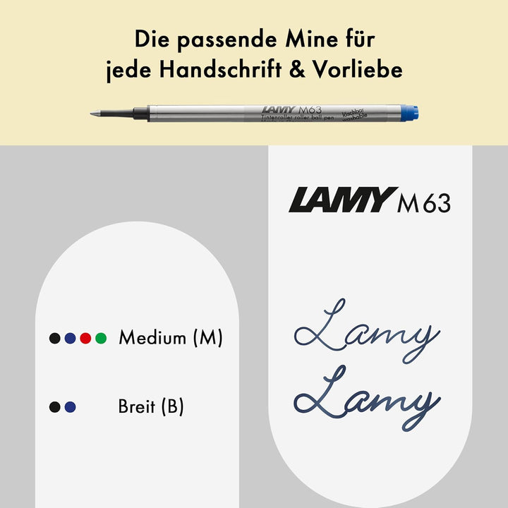 LAMY studio Tintenroller 367 - Rollpen aus Edelstahl in mattschwarz pulverbeschichtet mit hochglänze