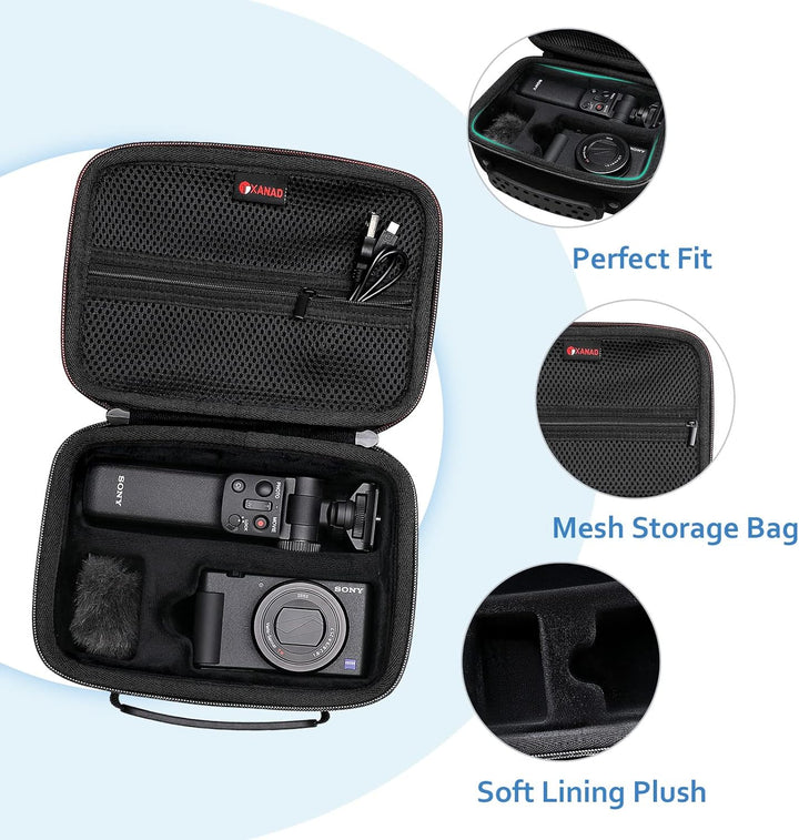 XANAD Tasche für Sony Vlog Kamera ZV-1 ZV-1II 2 Digitalkamera mit Bluetooth Handgriff Tragetasche sc