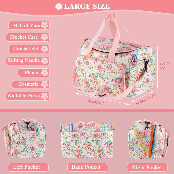 Coopay Aufbewahrungstasche für Wolle, Gross Garntasche zur Aufbewahrung von Häkelgarn, Tragbar Tasch