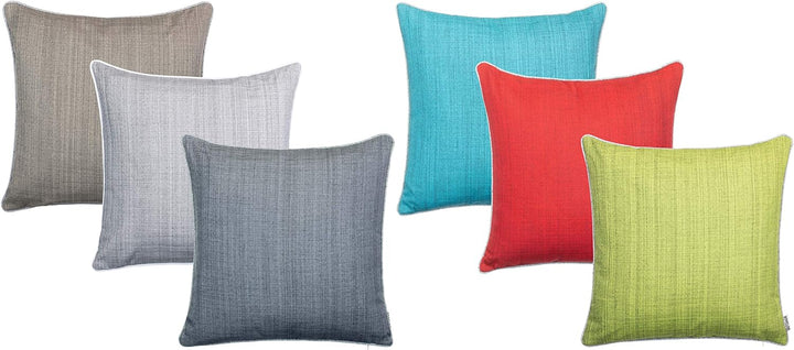 Brandsseller Outdoor Garten Kissen Dekokissen mit Paspel - Leinenoptik Uni Schmutz- und Wasserabweis