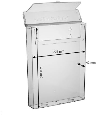 taymar DIN A4 Prospekthalter, Prospektbox mit Deckel, Wetterfest (auch für den Aussenbereich geeigne